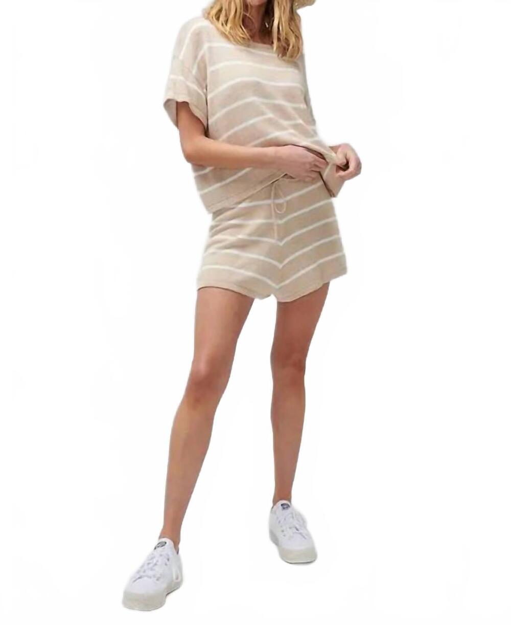 NEW 143 STORY elsie knit shorts in beige
